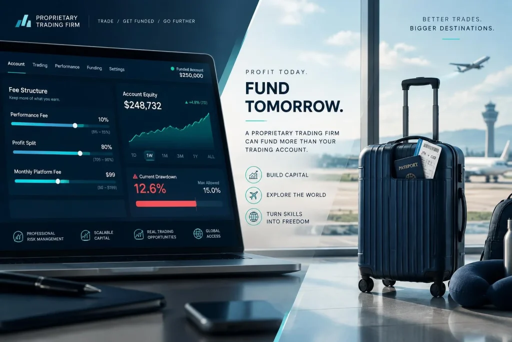 Trading prop firm pour financer un voyage : ce qu’il reste vraiment après frais, drawdown et profit split