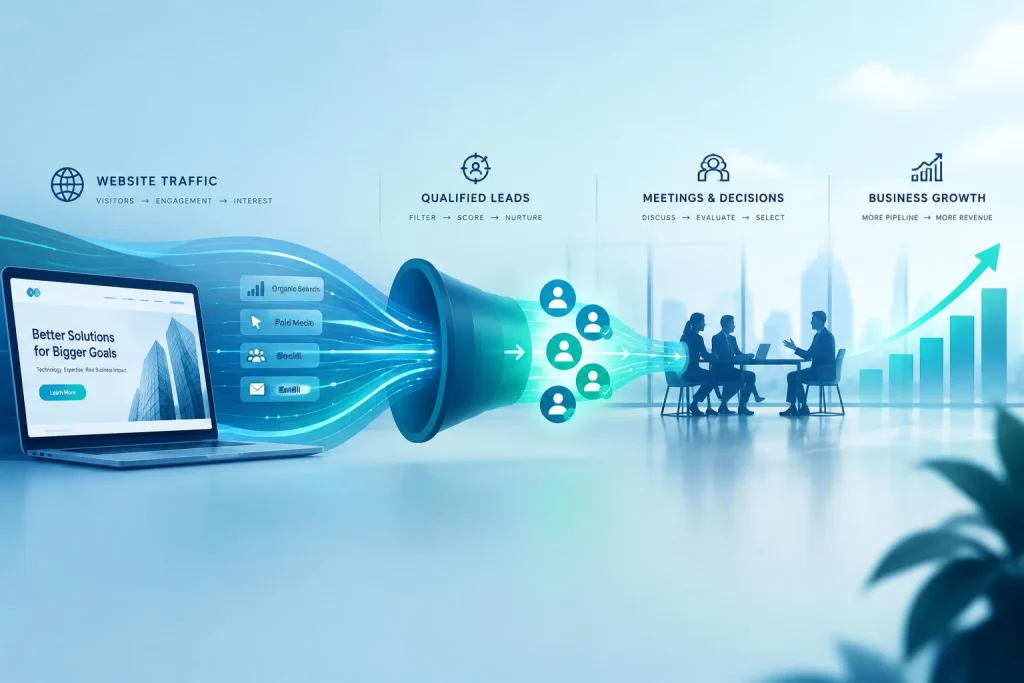 Une stratégie digitale B2B efficace transforme le trafic en leads qualifiés